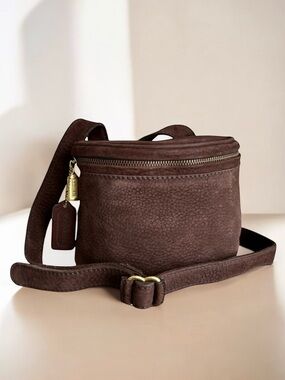 Rare Coach Vintage Creel Crossbody Bag Brown Nubuck Leather